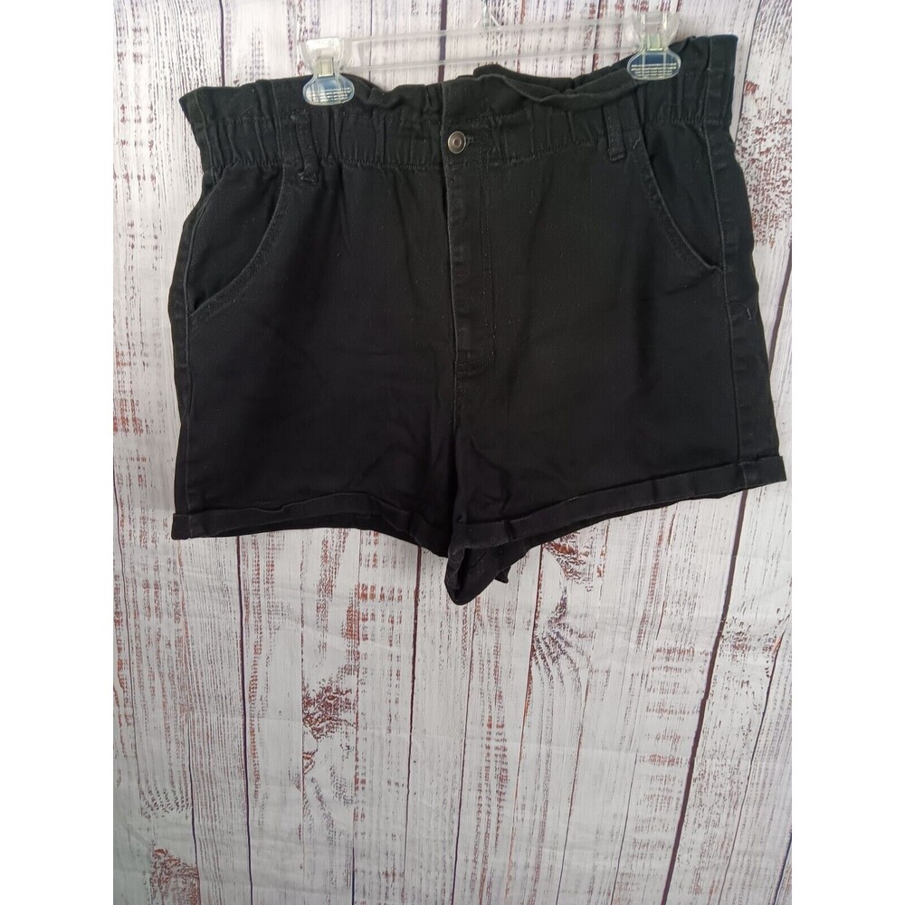 NOBO No Boundaries Paperbag Jean Shorts Juniors XL 15-17 Black High Rise
